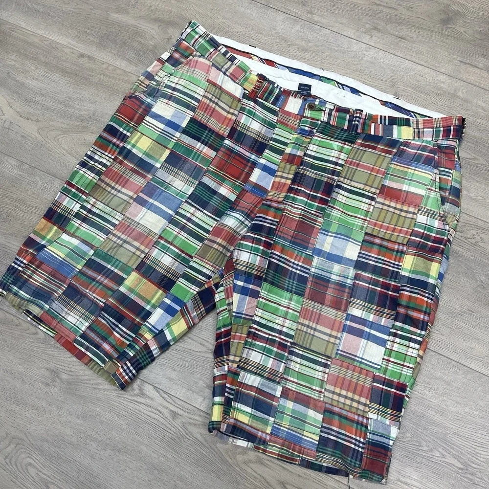 Polo Ralph Lauren Patchwork Madras Shorts Men Sz 40 READ Multicolor